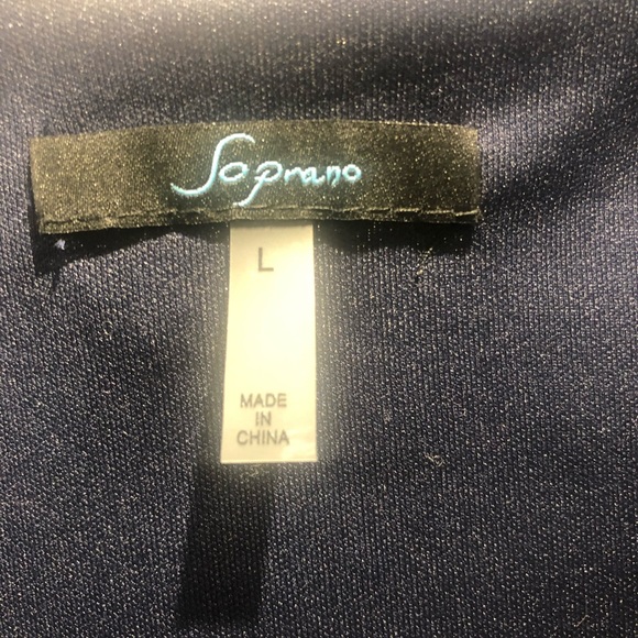 Navy Sequin wrap dress Sz L - Picture 9 of 10